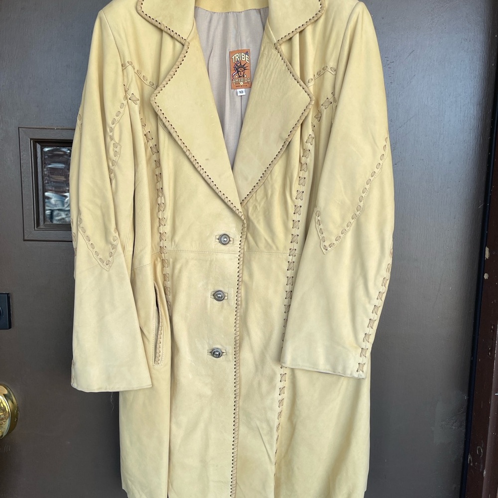 Suede Leather Jacket by Tribe America-Size 10